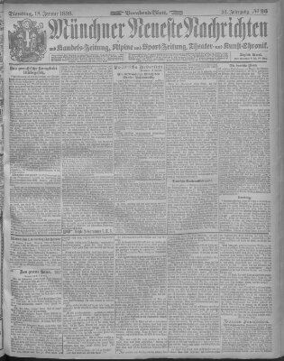 Münchner neueste Nachrichten Dienstag 18. Januar 1898