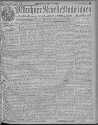 Münchner neueste Nachrichten Dienstag 18. Januar 1898