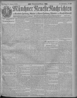 Münchner neueste Nachrichten Freitag 21. Januar 1898