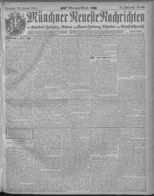 Münchner neueste Nachrichten Freitag 28. Januar 1898