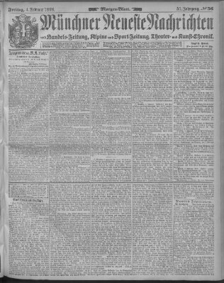 Münchner neueste Nachrichten Freitag 4. Februar 1898