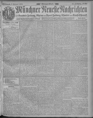 Münchner neueste Nachrichten Mittwoch 9. Februar 1898