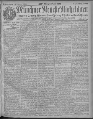 Münchner neueste Nachrichten Donnerstag 10. Februar 1898