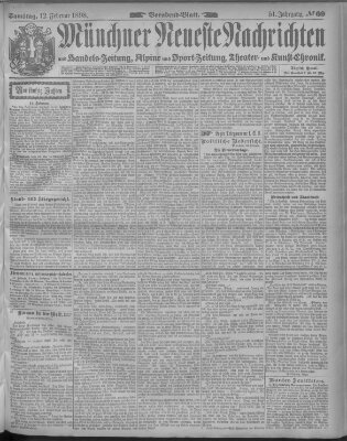 Münchner neueste Nachrichten Samstag 12. Februar 1898