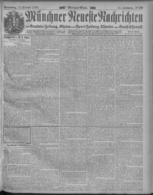 Münchner neueste Nachrichten Samstag 12. Februar 1898