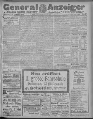 Münchner neueste Nachrichten Donnerstag 17. Februar 1898