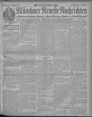 Münchner neueste Nachrichten Freitag 4. März 1898