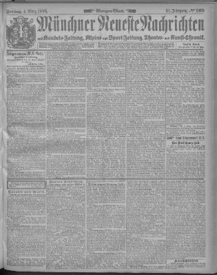 Münchner neueste Nachrichten Freitag 4. März 1898