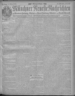 Münchner neueste Nachrichten Freitag 11. März 1898