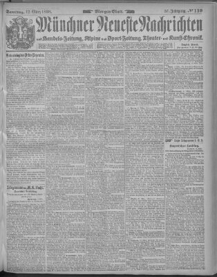 Münchner neueste Nachrichten Samstag 12. März 1898