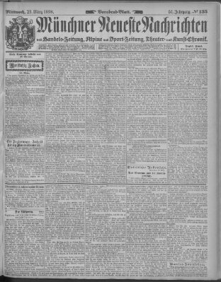 Münchner neueste Nachrichten Mittwoch 23. März 1898