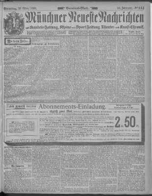 Münchner neueste Nachrichten Dienstag 29. März 1898