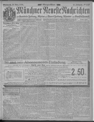 Münchner neueste Nachrichten Mittwoch 30. März 1898