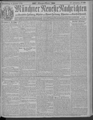 Münchner neueste Nachrichten Samstag 6. Februar 1904