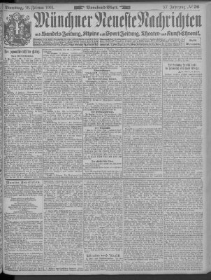 Münchner neueste Nachrichten Dienstag 16. Februar 1904