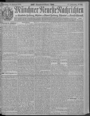 Münchner neueste Nachrichten Freitag 19. Februar 1904