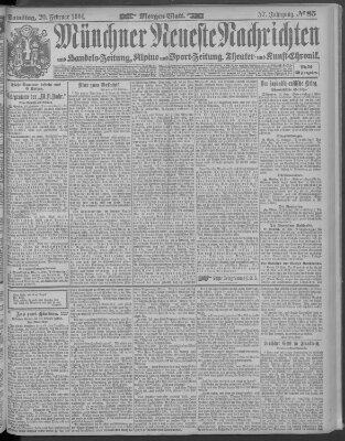 Münchner neueste Nachrichten Samstag 20. Februar 1904