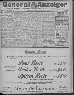 Münchner neueste Nachrichten Montag 22. Februar 1904