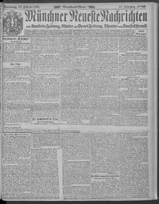 Münchner neueste Nachrichten Dienstag 23. Februar 1904