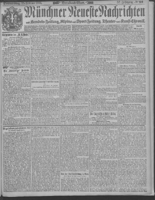 Münchner neueste Nachrichten Donnerstag 25. Februar 1904