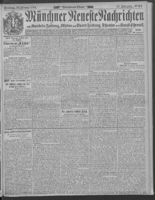 Münchner neueste Nachrichten Freitag 26. Februar 1904