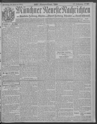 Münchner neueste Nachrichten Freitag 26. Februar 1904