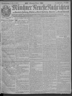 Münchner neueste Nachrichten Donnerstag 2. April 1903