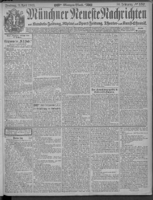 Münchner neueste Nachrichten Freitag 3. April 1903