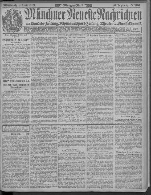 Münchner neueste Nachrichten Mittwoch 8. April 1903