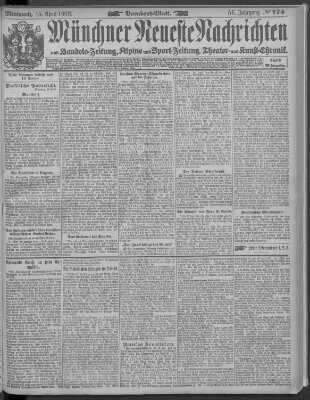 Münchner neueste Nachrichten Mittwoch 15. April 1903