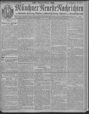 Münchner neueste Nachrichten Samstag 18. April 1903