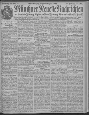 Münchner neueste Nachrichten Sonntag 19. April 1903