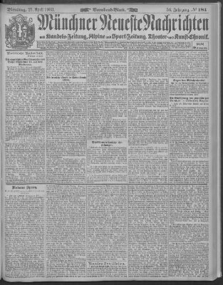 Münchner neueste Nachrichten Dienstag 21. April 1903