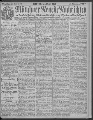 Münchner neueste Nachrichten Dienstag 28. April 1903