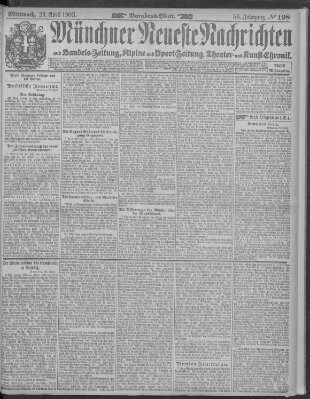 Münchner neueste Nachrichten Mittwoch 29. April 1903