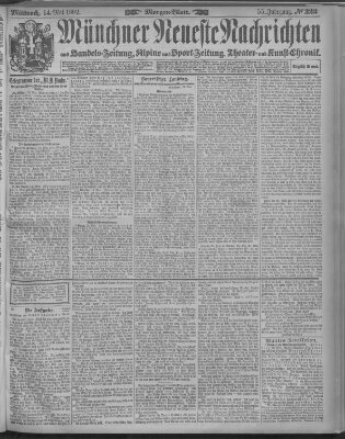 Münchner neueste Nachrichten Mittwoch 14. Mai 1902