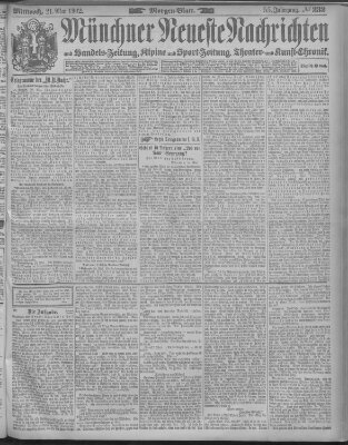 Münchner neueste Nachrichten Mittwoch 21. Mai 1902