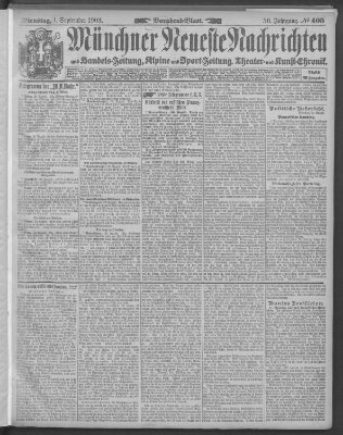 Münchner neueste Nachrichten Dienstag 1. September 1903