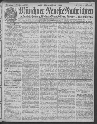 Münchner neueste Nachrichten Dienstag 1. September 1903