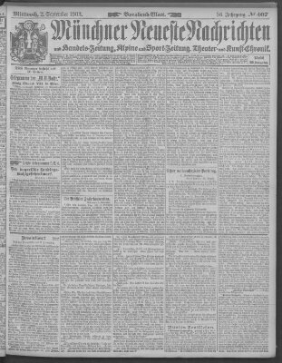 Münchner neueste Nachrichten Mittwoch 2. September 1903