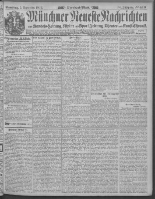 Münchner neueste Nachrichten Samstag 5. September 1903