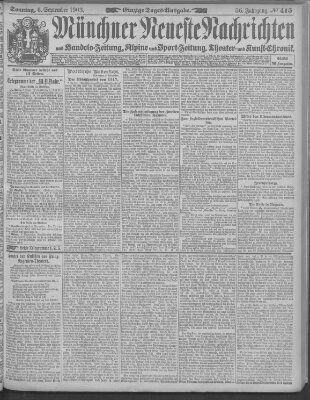 Münchner neueste Nachrichten Sonntag 6. September 1903