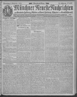 Münchner neueste Nachrichten Dienstag 8. September 1903