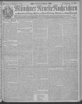 Münchner neueste Nachrichten Freitag 11. September 1903