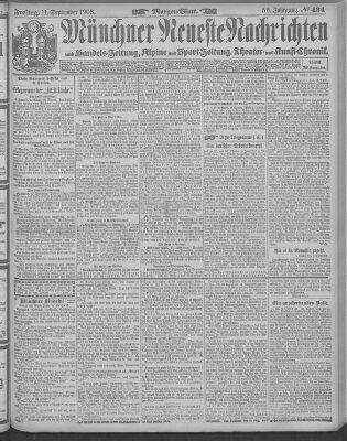 Münchner neueste Nachrichten Freitag 11. September 1903