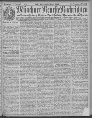 Münchner neueste Nachrichten Samstag 12. September 1903