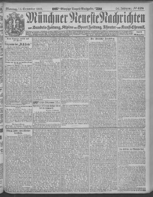 Münchner neueste Nachrichten Montag 14. September 1903