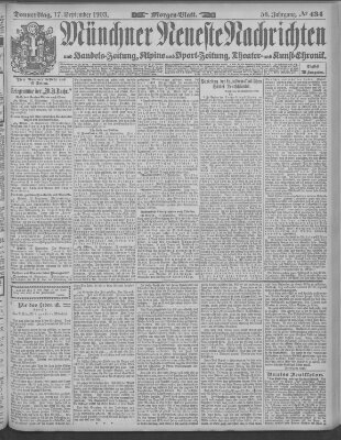 Münchner neueste Nachrichten Donnerstag 17. September 1903