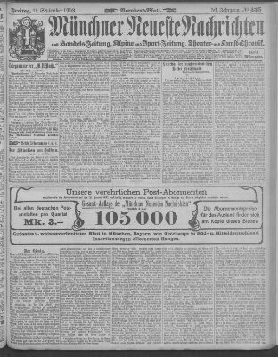 Münchner neueste Nachrichten Freitag 18. September 1903