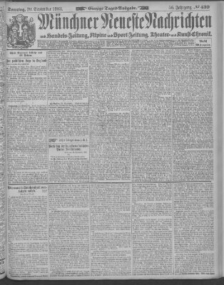 Münchner neueste Nachrichten Sonntag 20. September 1903